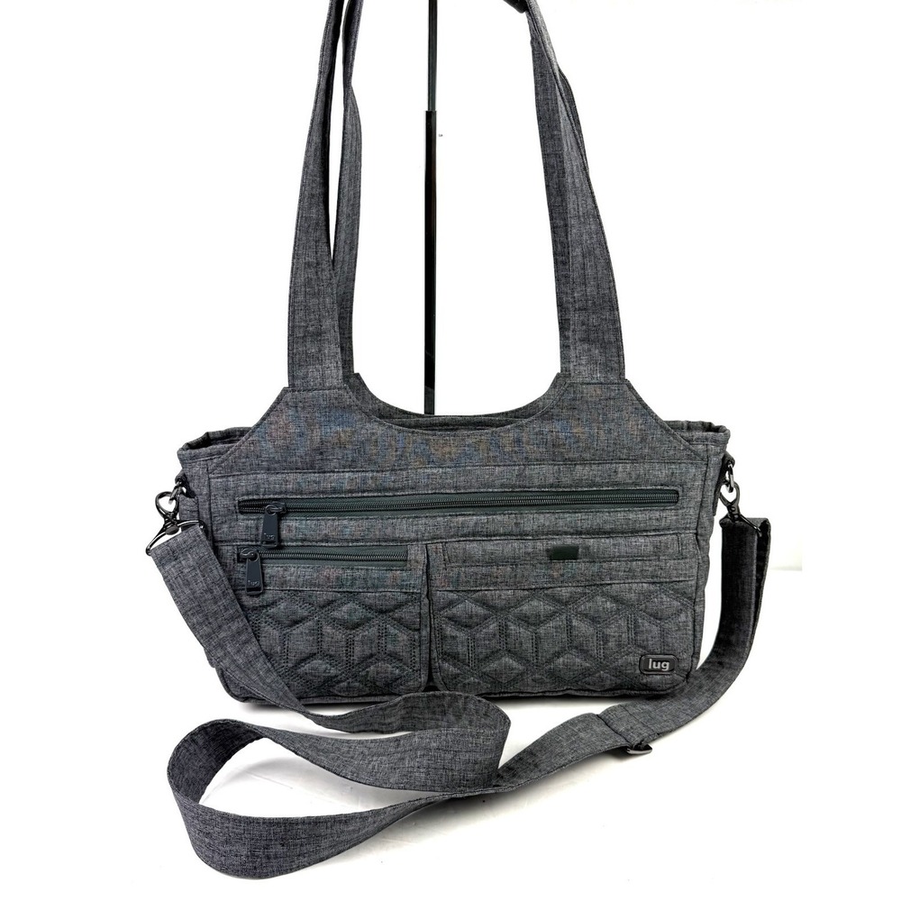 Lug Streetcar Handbag Heather Gray Quilted RFID Large Crossbody Travel Used Once